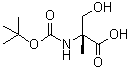 structure of CAS# 84311-18-2, N-[叔丁氧羰基]-2-甲基-D-丝氨酸