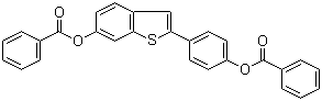 structure of CAS# 84449-64-9, 2-[4-(苯甲酰基氧基)苯基]苯并[b]噻吩-6-醇 6-苯甲酸酯