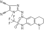 structure of CAS# 848080-39-7, N-[6-[2-(4,5-二氰基-1-甲基-1H-咪唑-2-基)偶氮]-1,2,3,4-四氢-1-甲基-7-喹啉基]-1,1,1-三氟甲磺酰胺