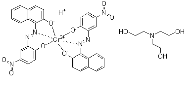 CAS 登录号：84878-20-6, 二[1-[(2-羟基-5-硝基苯基)偶氮]-2-萘酚]氢铬酸与三乙醇胺的化合物