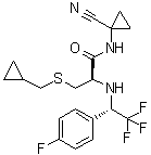 CAS # 849094-19-5, (2R)-N-(1-Cyanocyclopropyl)-3-[(cyclopropylmethyl)thio]-2-[[(1S)-2,2,2-trifluoro-1-(4-fluorophenyl)ethyl]amino]-propanamide