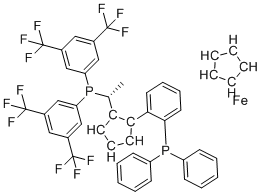 structure of CAS# 849925-17-3, (1R)-1-[(1S)-1-[双[3,5-双(三氟甲基)苯基]膦基]乙基]-2-[2-(二苯基膦基)苯基]二茂铁