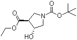 structure of CAS# 849935-85-9, (3S,4R)-4-羟基吡咯烷-1,3-二甲酸 1-叔丁酯 3-乙酯