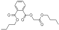 CAS # 85-70-1, Butyl carbobutoxymethyl phthalate, Butyl 2-butoxy-2-exoethyl phthalate, Glycolic acid butyl ester butyl phthalate, Butyl glycolyl butyl phthalate, Butyl phthalate butyl glycolate, Butyl phthalyl butyl glycolate, Dibutyl o-carboxybenzoyloxyacetate, Morflex 190, Reomol 4PG, Santicizer B 16