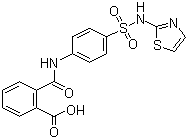 CAS # 85-73-4, Phthalylsulfathiazole, 2-[[[4-[(2-Thiazolylamino)sulfonyl]phenyl]amino]carbonyl]benzoic acid