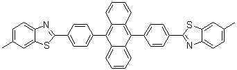 structure of CAS# 850018-19-8, 2,2'-(9,10-蒽二基二-4,1-亚苯基)二[6-甲基-苯并噻唑]