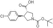 CAS # 851484-56-5, (3S,4R)-1-Boc-4-(4-chlorophenyl)pyrrolidine-3-carboxylic acid, Boc-(3S,4R)-beta-Pro-4-(4-chlorophenyl)-OH