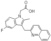 structure of CAS# 851723-84-7, [5-氟-2-甲基-3-(喹啉-2-基甲基)吲哚-1-基]乙酸