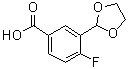 CAS 登录号：852180-94-0, 3-(1,3-二氧杂环戊烷-2-基)-4-氟苯甲酸