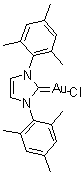 structure of CAS# 852445-81-9, 氯化(1,3-二间三甲基苯基-1H-咪唑-2(3H)-亚基)金(I)