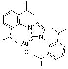 structure of CAS# 852445-83-1, [1,3-双(2,6-二异丙基苯基)-1,3-二氢-2H-咪唑-2-亚基]氯化金