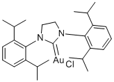 氯{1,3-双[2,6-双(1-甲基乙基)苯基]-4,5-二氢咪唑-2-亚基}金(I)分子结构 (CAS 852445-84-2)