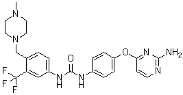 structure of CAS# 853299-07-7, 1-[4-(2-氨基嘧啶-4-基氧基)苯基]-3-[4-[(4-甲基哌嗪-1-基)甲基]-3-三氟甲基苯基]脲