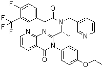 structure of CAS# 855527-92-3, N-[(1R)-1-[3-(4-乙氧基苯基)-3,4-二氢-4-氧代吡啶并[2,3-d]嘧啶-2-基]乙基]-4-氟-N-(3-吡啶基甲基)-3-(三氟甲基)苯乙酰胺
