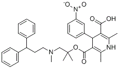 CAS # 855592-30-2, Lercanidipine Acid, 1,4-Dihydro-2,6-dimethyl-4-(3-nitrophenyl)-3,5-pyridinedicarboxylic acid 2-[(3,3-diphenylpropyl)methylamino]-1,1-dimethylethyl ester