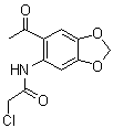 structure of CAS# 85590-94-9, N-(6-Acetyl-1,3-benzodioxol-5-yl)-2-chloroacetamide