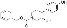 structure of CAS# 857278-37-6, Benzyl (3R,4R)-3-hydroxy-4-(4-hydroxyphenyl)piperidine-1-carboxylate