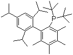 2-(Di-tert-butylphosphino)-3,4,5,6-tetramethyl-2',4',6'-triisopropyl-1,1'-biphenyl molecular structure (CAS 857356-94-6)