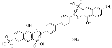 CAS 登录号：85749-99-1, 3-[[4'-[(6-氨基-1-羟基-3-磺基-2-萘基)偶氮][1,1'-联苯]-4-基]偶氮]-4-羟基-2,7-萘二磺酸钠盐