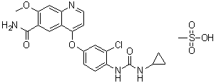 structure of CAS# 857890-39-2, 乐伐替尼甲磺酸盐