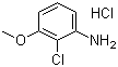 structure of CAS# 85893-87-4, 2-氯-3-甲氧基苯胺盐酸盐