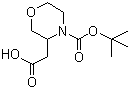 structure of CAS# 859155-89-8, 4-N-Boc-吗啉-3-乙酸