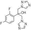 CAS # 86386-73-4, Fluconazole, alpha-(2,4-Difluorophenyl)-alpha-(1H-1,2,4-triazol-1-ylmethyl)-1H-1,2,4-triazole-1-ethanol, 2,4-Difluoro-alpha,alpha1-bis(1H-1,2,4-triazol-1-ylmethyl)benzyl alcohol, Diflucan, Triflucan