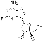 2'-Deoxy-4'-C-ethynyl-2-fluoroadenosine molecular structure (CAS 865363-93-5)
