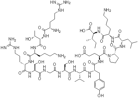 CAS # 86555-35-3, Malantide, L-Arginyl-L-threonyl-L-lysyl-L-arginyl-L-serylglycyl-L-seryl-L-valyl-L-tyrosyl-L-alpha-glutamyl-L-prolyl-L-leucyl-L-lysyl-L-isoleucine