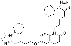 structure of CAS# 865792-18-3, 6-[4-(1-环己基-1H-四唑-5-基)丁氧基]-1-[4-(1-环己基-1H-四唑-5-基)丁基]-3,4-二氢-2(1H)-喹啉酮