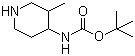 structure of CAS# 866538-96-7, (3-甲基-4-哌啶基)氨基甲酸叔丁酯