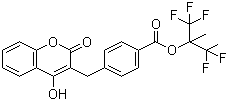 structure of CAS# 867257-26-9, 1,1,1,3,3,3-六氟-2-甲基丙烷-2-基 4-[(4-羟基-2-氧代-2H-苯并吡喃-3-yl)甲基]苯甲酸酯