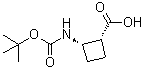 structure of CAS# 868364-63-0, (1R,2S)-2-[[叔丁氧羰基]氨基]环丁烷羧酸