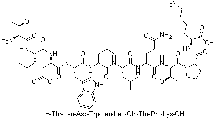 CAS # 868527-35-9, L-Threonyl-L-leucyl-L-alpha-aspartyl-L-tryptophyl-L-leucyl-L-leucyl-L-glutaminyl-L-threonyl-L-prolyl-L-lysine