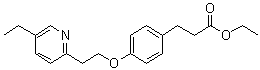 structure of CAS# 868754-42-1, 4-[2-(5-Ethyl-2-pyridinyl)ethoxy]benzenepropanoic acid ethyl ester