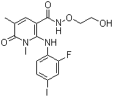 CAS 登录号：869357-68-6, AZD 8330, 2-(2-氟-4-碘苯氨基)-N-(2-羟基乙氧基)-1,5-二甲基-6-氧代-1,6-二氢吡啶-3-甲酰胺