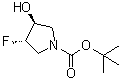 structure of CAS# 869481-93-6, 反式-3-氟-4-羟基吡咯烷-1-羧酸叔丁酯
