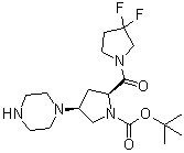 structure of CAS# 869489-00-9, (2S,4S)-2-[(3,3-二氟吡咯烷-1-基)羰基]-4-(哌嗪-1-基)吡咯烷-1-羧酸叔丁酯