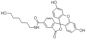 CAS 登录号：869889-37-2, 3',6'-二羟基-N-(6-羟基己基)-3-氧代螺[异苯并呋喃-1(3H),9'-[9H]呫吨]-5-甲酰胺