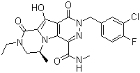 CAS 登录号：869901-69-9, (6S)-2-[(3-氯-4-氟苯基)甲基]-8-乙基-1,2,6,7,8,9-六氢-10-羟基-N,6-二甲基-1,9-二氧代吡嗪并[1',2':1,5]吡咯并[2,3-d]哒嗪-4-甲酰胺