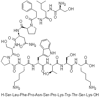 CAS 登录号：870267-70-2, L-丝氨酰-L-亮氨酰-L-苯丙氨酰-L-脯氨酰-L-天冬氨酰胺酰-L-丝氨酰-L-脯氨酰-L-赖氨酰-L-色氨酰-L-苏氨酰-L-丝氨酰-L-赖氨酸