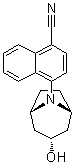 structure of CAS# 870888-46-3, 4-(3-内型-羟基-8-氮杂双环[3.2.1]辛烷-8-基)萘-1-甲腈