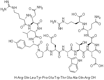 CAS # 871344-87-5, L-Arginyl-L-glutaminyl-L-leucyl-L-tyrosyl-L-prolyl-L-alpha-glutamyl-L-tryptophyl-L-threonyl-L-alpha-glutamyl-L-alanyl-L-glutaminyl-L-arginine