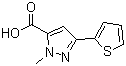 structure of CAS# 871825-56-8, 2-Methyl-5-(thiophen-2-yl)-2H-pyrazole-3-carboxylic acid