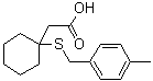 structure of CAS# 87242-91-9, 1-[[(4-Methylphenyl)methyl]thio]cyclohexaneacetic acid