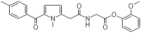 CAS # 87344-06-7, Amtolmetin guacil, 2-Methoxyphenyl 2-(1-methyl-5-(4-methylbenzoyl)-1H-pyrrole-2-acetylamino)acetate