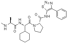 CAS # 873652-48-3, (S)-1-((S)-2-Cyclohexyl-2-((S)-2-(methylamino)propanamido)acetyl)-N-(4-phenyl-1,2,3-thiadiazol-5-yl)pyrrolidine-2-carboxamide, GDC 0152