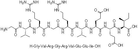 甘氨酰-L-缬氨酰-L-精氨酰甘氨酰-L-精氨酰-L-缬氨酰-L-alpha-谷氨酰-L-alpha-谷氨酰-L-异亮氨酸分子结构 (CAS 873873-75-7)