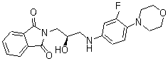 CAS 登录号：874340-08-6, N-(3-酞酰亚胺基-2-(R)-羟基丙基)-3-氟-4-(吗啉基)苯胺