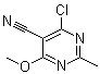 structure of CAS# 875233-60-6, 4-氯-6-甲氧基-2-甲基-5-嘧啶甲腈